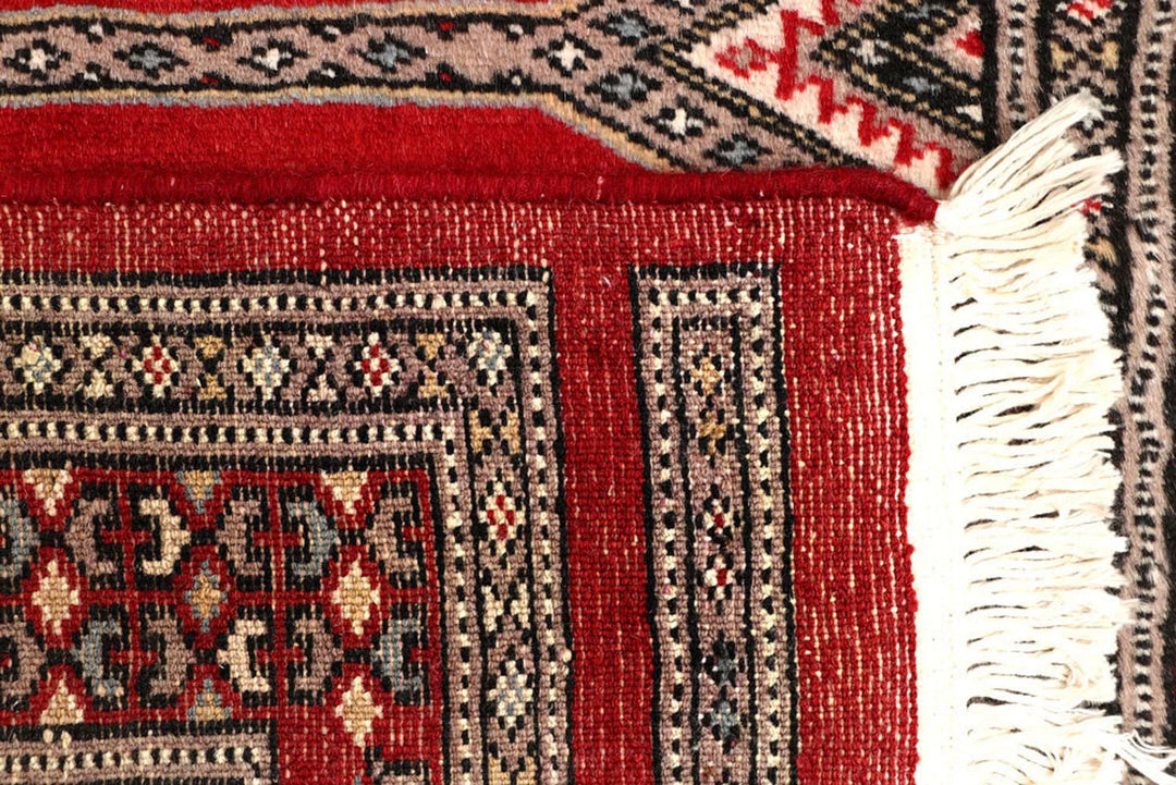 Red Pakistani Jaldar Rug 2' 3" x 9' 10" Hand-Knotted | No. QA28928