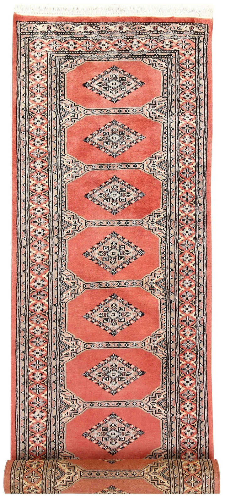 Coral Pakistani Jaldar Rug 2' 7" x 10' Hand-Knotted | No. QA29048
