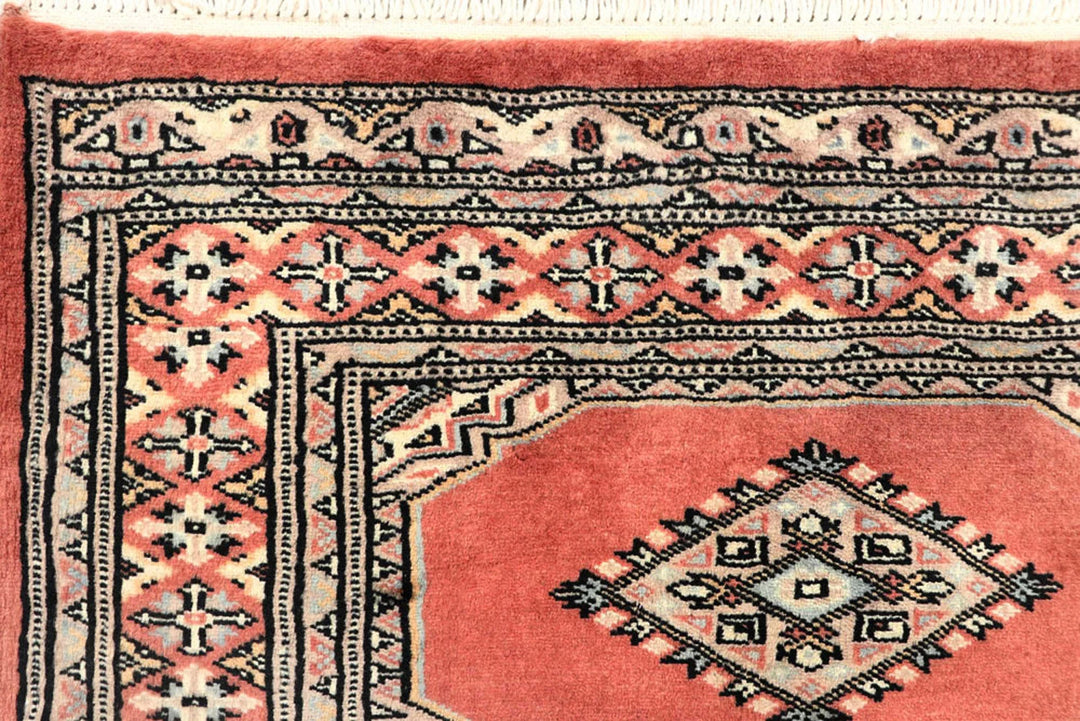 Coral Pakistani Jaldar Rug 2' 7" x 10' Hand-Knotted | No. QA29048