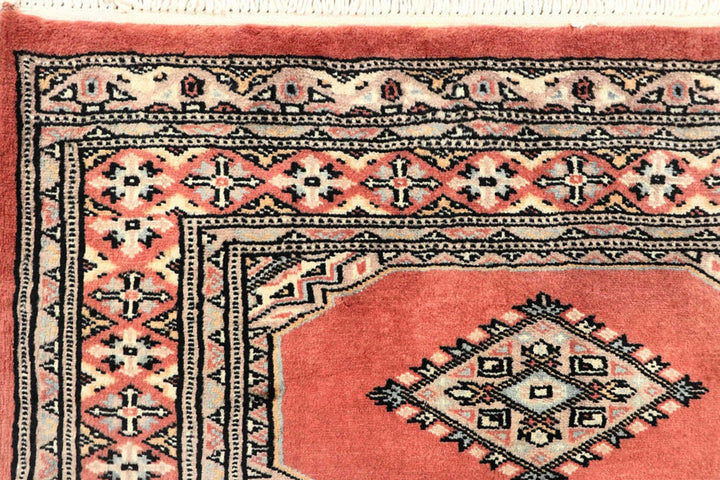 Coral Pakistani Jaldar Rug 2' 7" x 10' Hand-Knotted | No. QA29048