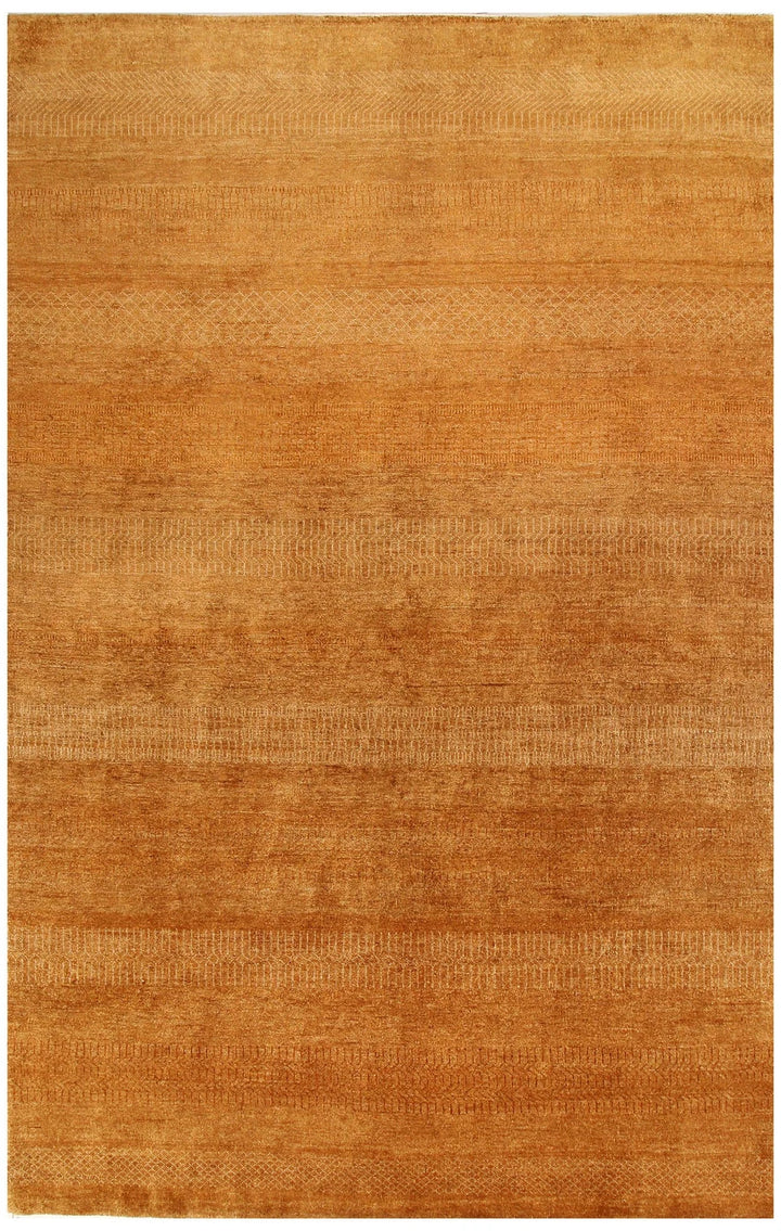 Brown Pakistani Gabbeh Rug 6' x 9' 1" Hand-Knotted | No. QA29117