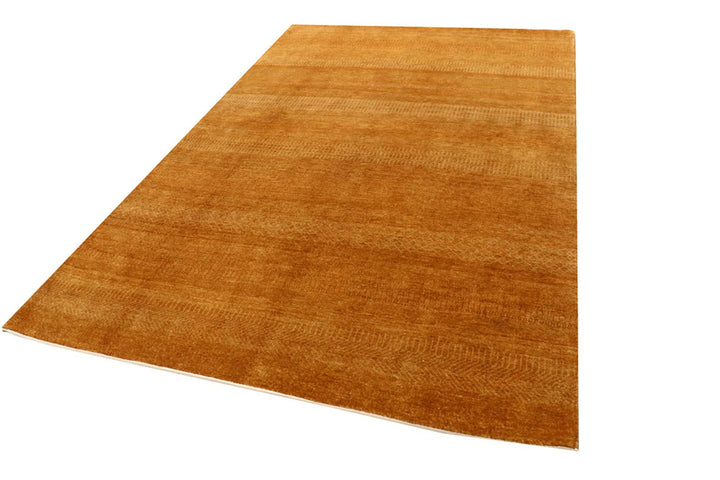 Brown Pakistani Gabbeh Rug 6' x 9' 1" Hand-Knotted | No. QA29117