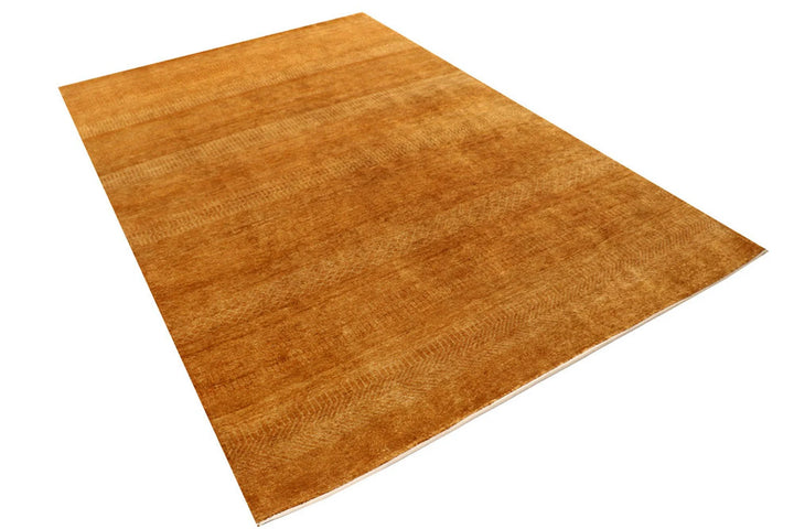 Brown Pakistani Gabbeh Rug 6' x 9' 1" Hand-Knotted | No. QA29117