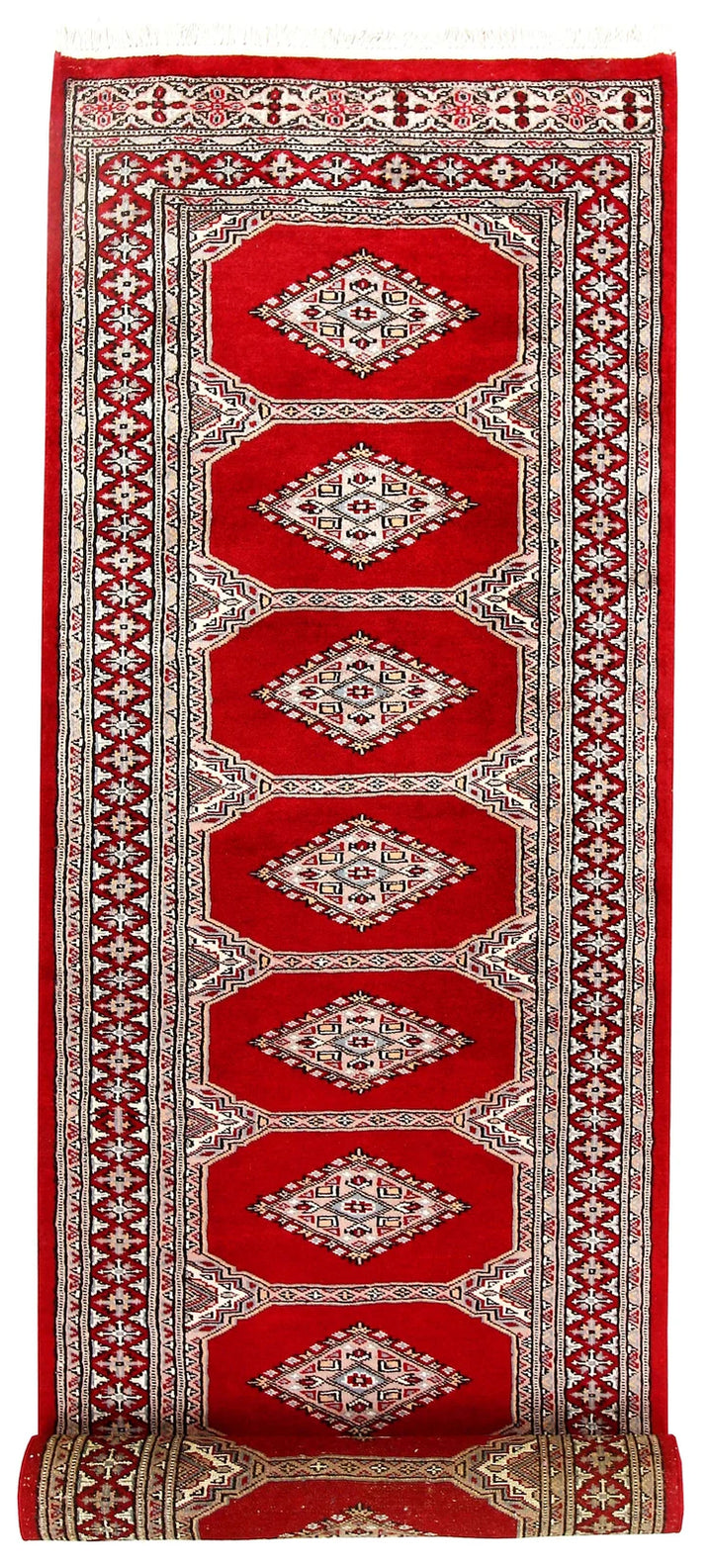Red Pakistani Jaldar Rug 2' 7" x 9' 11" Hand-Knotted | No. QA29301