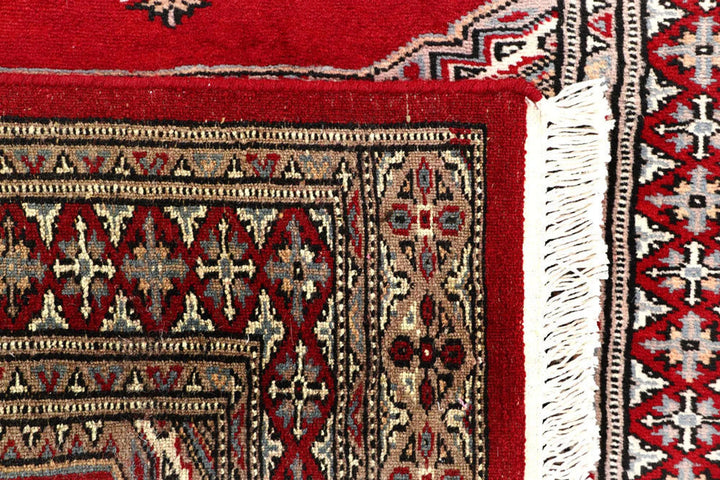 Red Pakistani Jaldar Rug 2' 7" x 9' 11" Hand-Knotted | No. QA29301