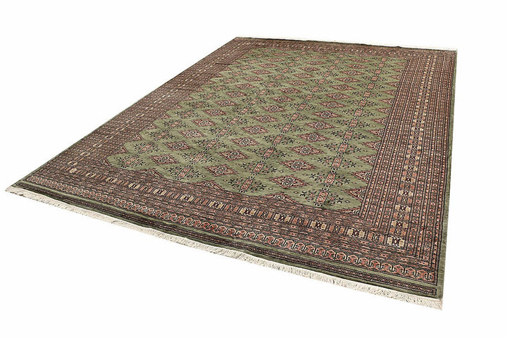 Yellow Pakistani Jaldar Rug 8' 2" x 10' 10" Hand-Knotted | No. QA29369