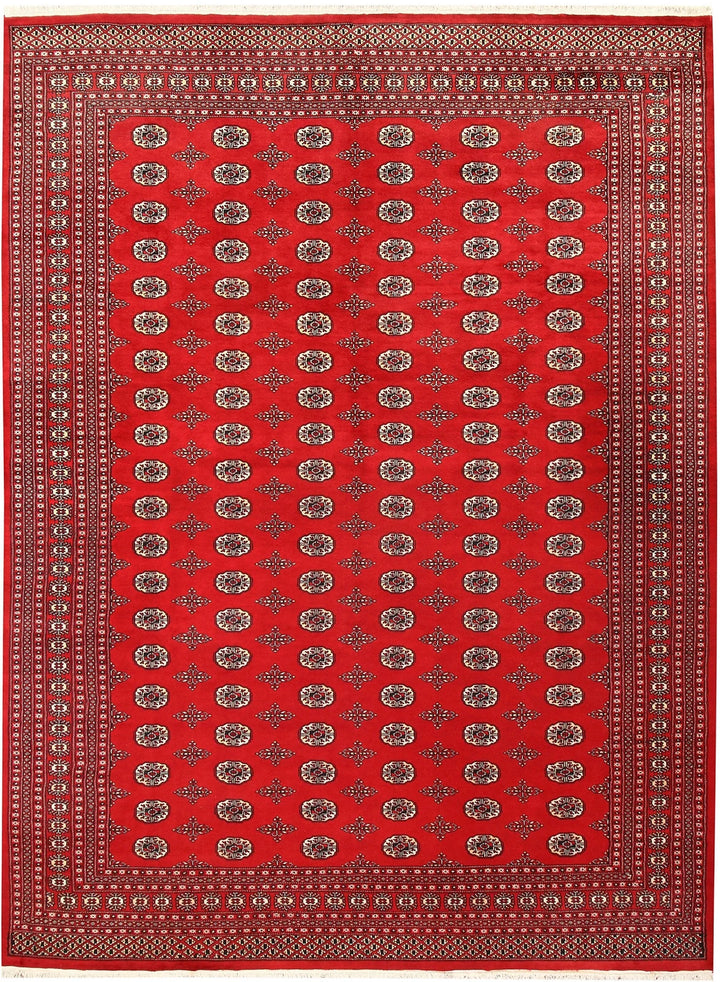 Red Bokhara Rug 8' 11" x 12' Hand-Knotted | No. QA29694