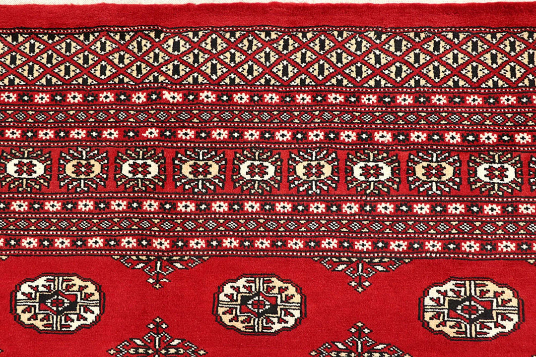 Red Bokhara Rug 8' 11" x 12' Hand-Knotted | No. QA29694