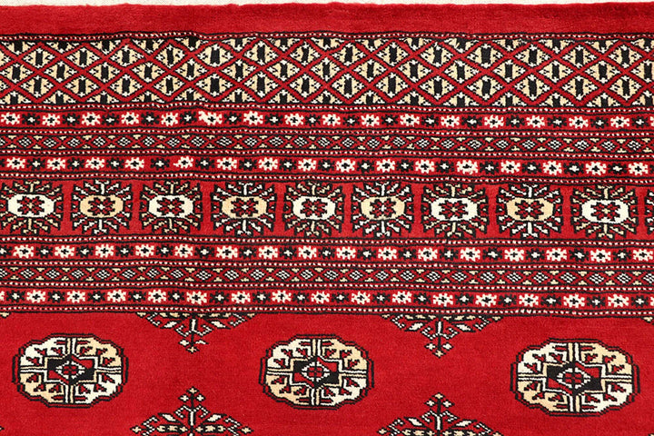 Red Bokhara Rug 8' 11" x 12' Hand-Knotted | No. QA29694