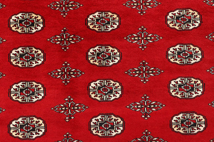 Red Bokhara Rug 8' 11" x 12' Hand-Knotted | No. QA29694