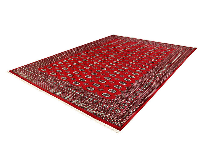 Red Bokhara Rug 8' 11" x 12' Hand-Knotted | No. QA29694