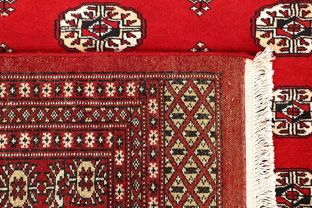 Red Bokhara Rug 8' 11" x 12' Hand-Knotted | No. QA29694