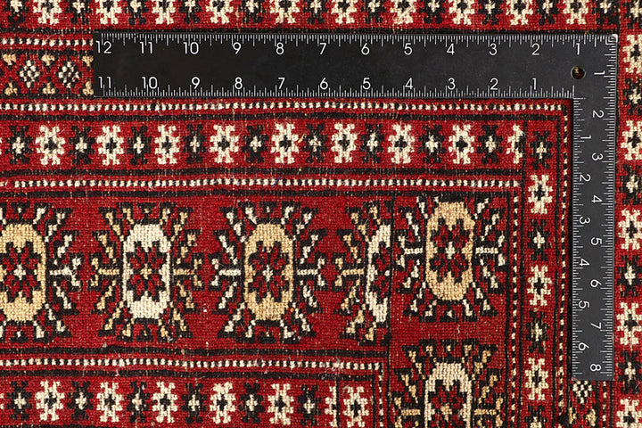 Red Bokhara Rug 8' 11" x 12' Hand-Knotted | No. QA29694
