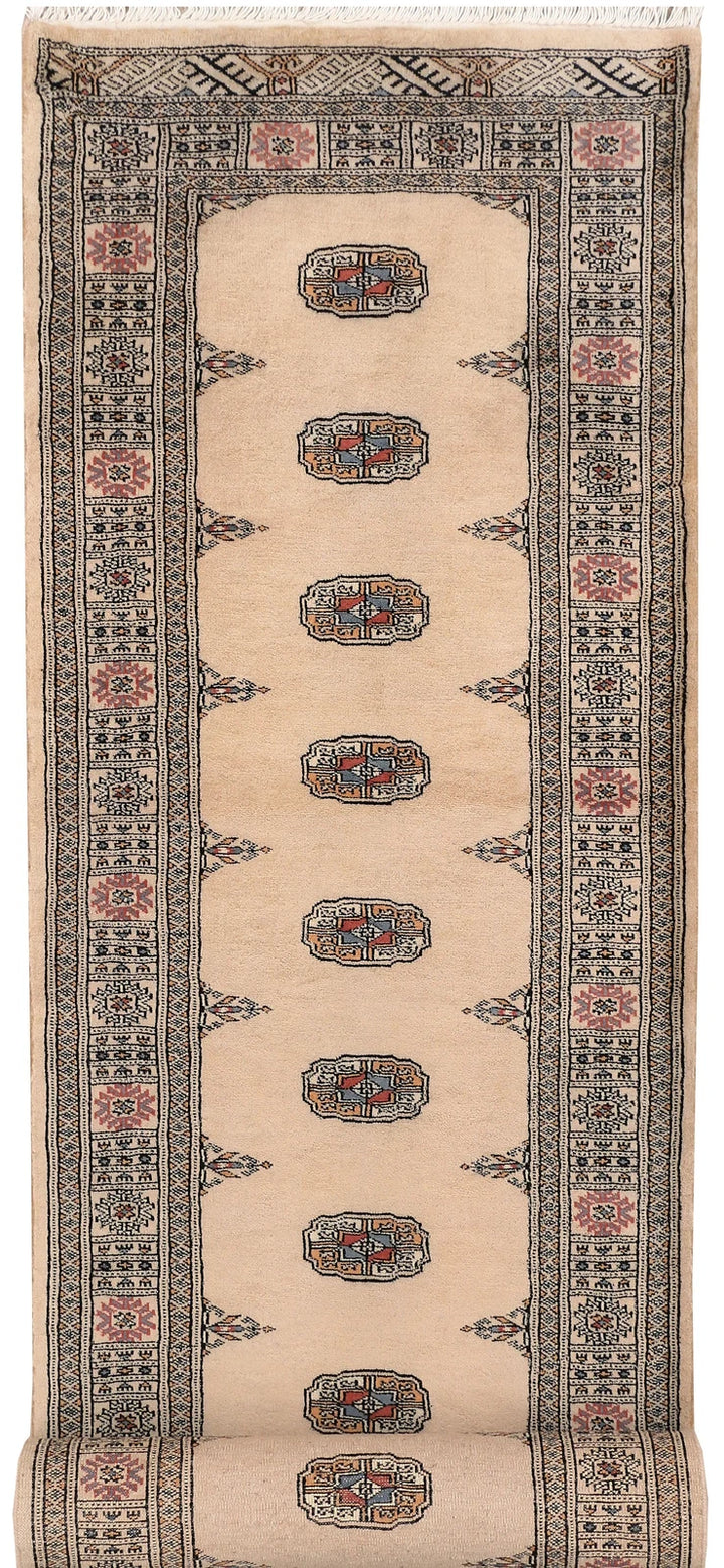 Brown Pakistani Bokhara Rug 2' 8" x 12' Hand-Knotted | No. QA29748