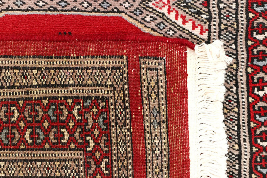Red Pakistani Jaldar Rug 2' 4" x 8' 10" Hand-Knotted | No. QA29754