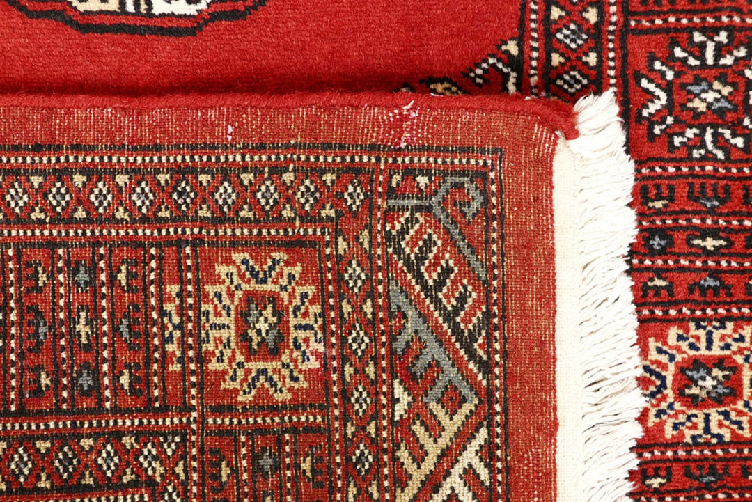 Orange Red Pakistani Bokhara Rug 2' 7" x 14' 7" Hand-Knotted | No. QA30045