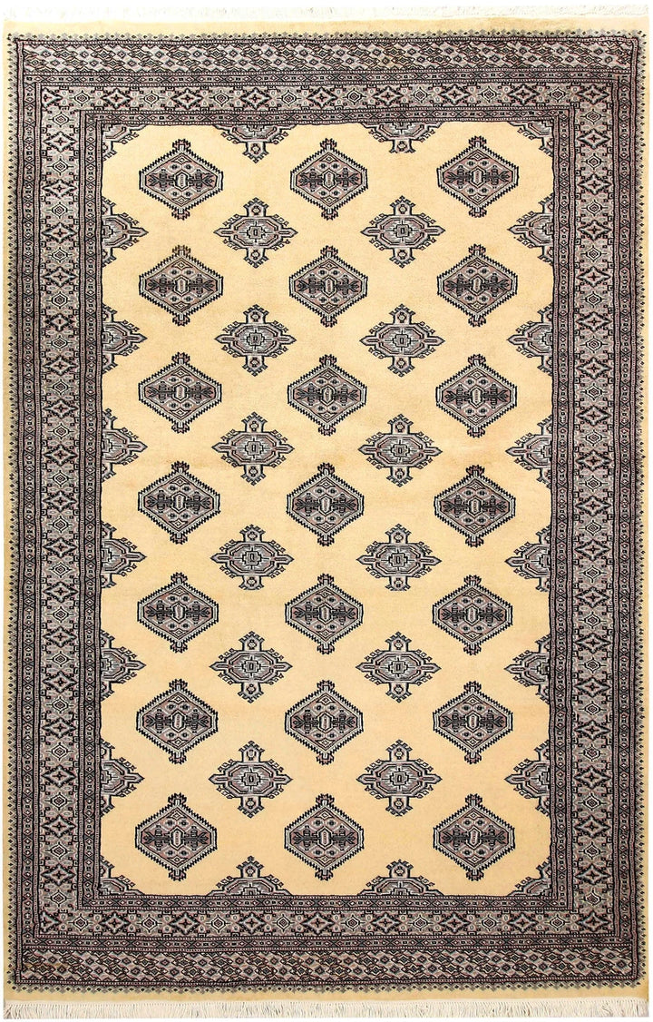 Brown Pakistani Jaldar Rug 5' 1" x 7' 10" Hand-Knotted | No. QA30460