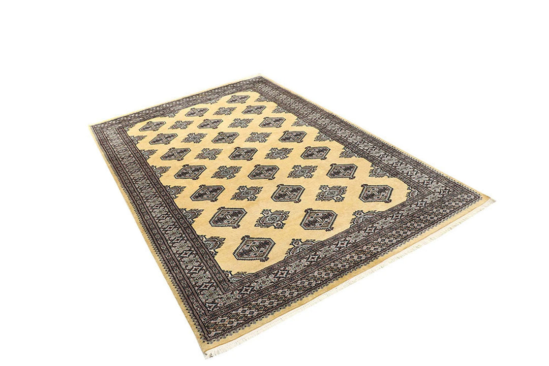 Brown Pakistani Jaldar Rug 5' 1" x 7' 10" Hand-Knotted | No. QA30460