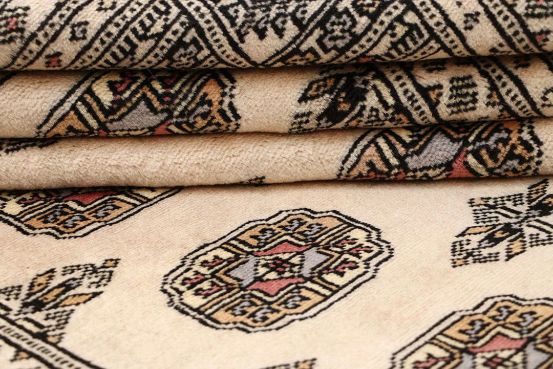 Brown Pakistani Bokhara Rug 4' x 6'2" Hand-Knotted | No. QA30579