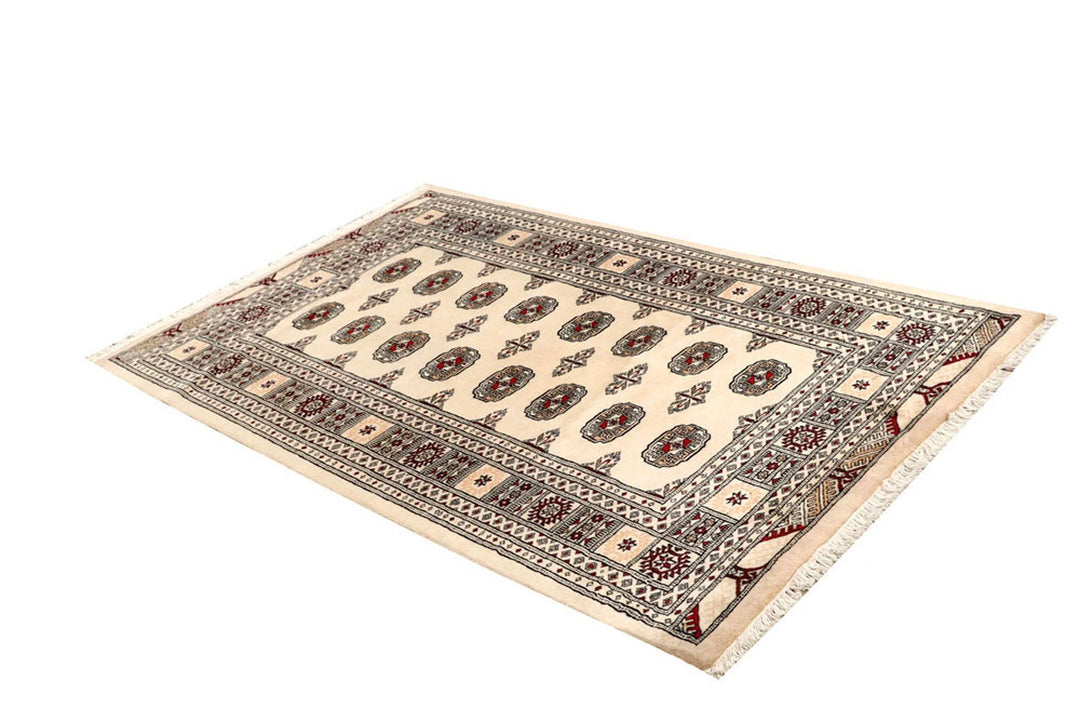 Brown Pakistani Bokhara Rug 4' x 6'7" Hand-Knotted | No. QA30583