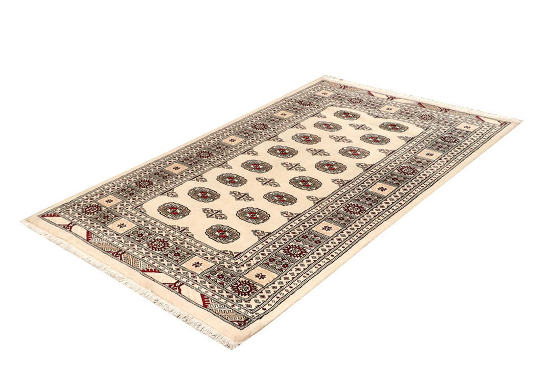 Brown Pakistani Bokhara Rug 4' x 6'7" Hand-Knotted | No. QA30583