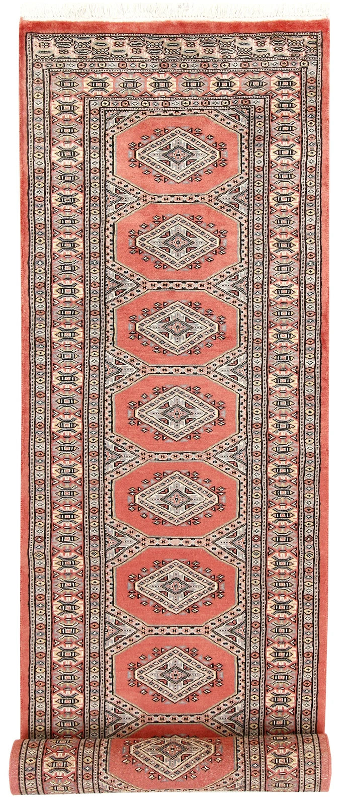 Coral Pakistani Jaldar Rug 2' 6" x 9' 10" Hand-Knotted | No. QA30621