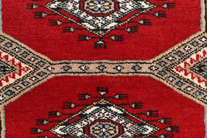 Red Pakistani Jaldar Rug 2' 5" x 9' 1" Hand-Knotted | No. QA30683
