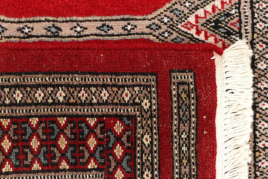Red Pakistani Jaldar Rug 2' 5" x 9' 1" Hand-Knotted | No. QA30683