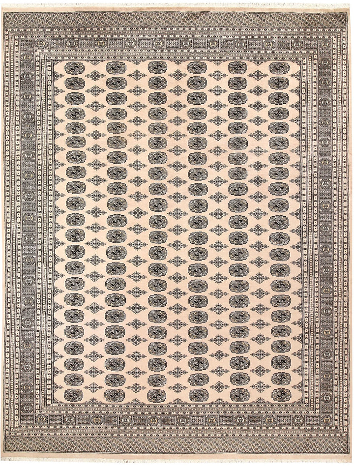 Brown Pakistani Bokhara Rug 9' 1" x 11' 9" Hand-Knotted | No. QA30863