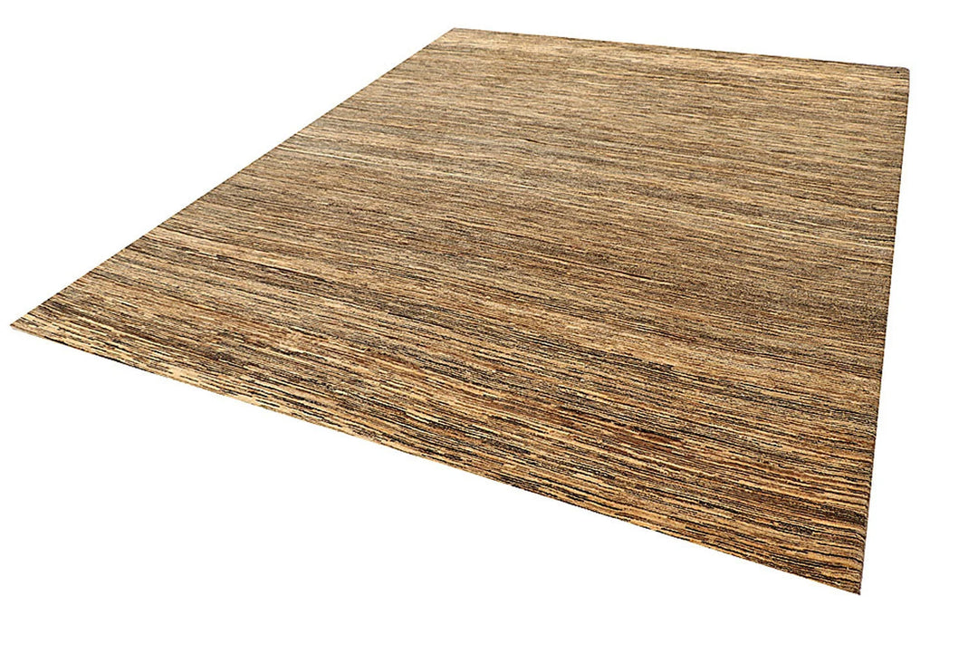 Brown Pakistani Gabbeh Rug 8' 2" x 10' 1" Hand-Knotted | No. QA31008