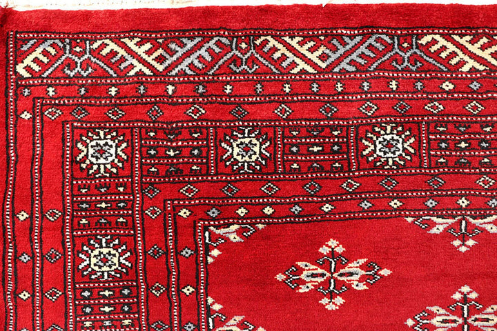 Red Pakistani Butterfly Rug 4' 2" x 6' 2" Hand-Knotted | No. QA31223