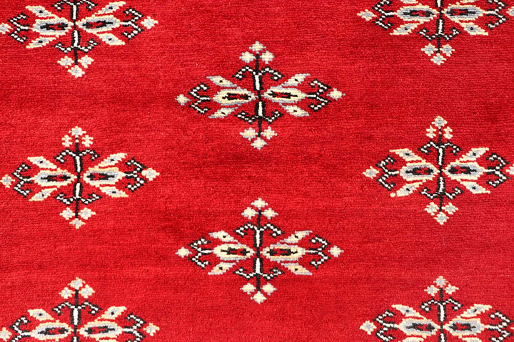 Red Pakistani Butterfly Rug 4' 2" x 6' 2" Hand-Knotted | No. QA31223