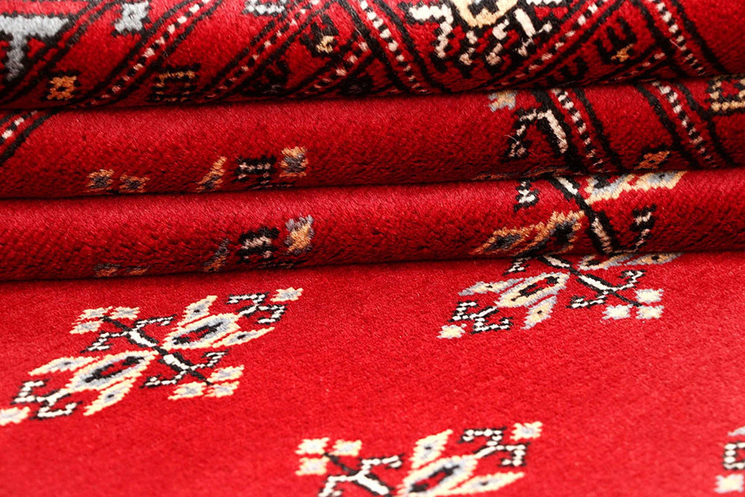 Red Pakistani Butterfly Rug 4' 2" x 6' 2" Hand-Knotted | No. QA31223