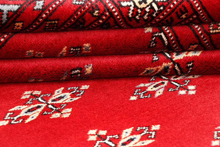 Red Pakistani Butterfly Rug 4' 2" x 6' 2" Hand-Knotted | No. QA31223