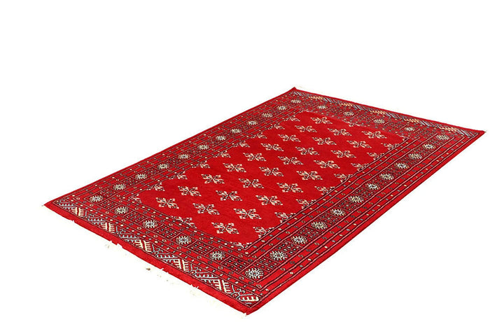 Red Pakistani Butterfly Rug 4' 2" x 6' 2" Hand-Knotted | No. QA31223