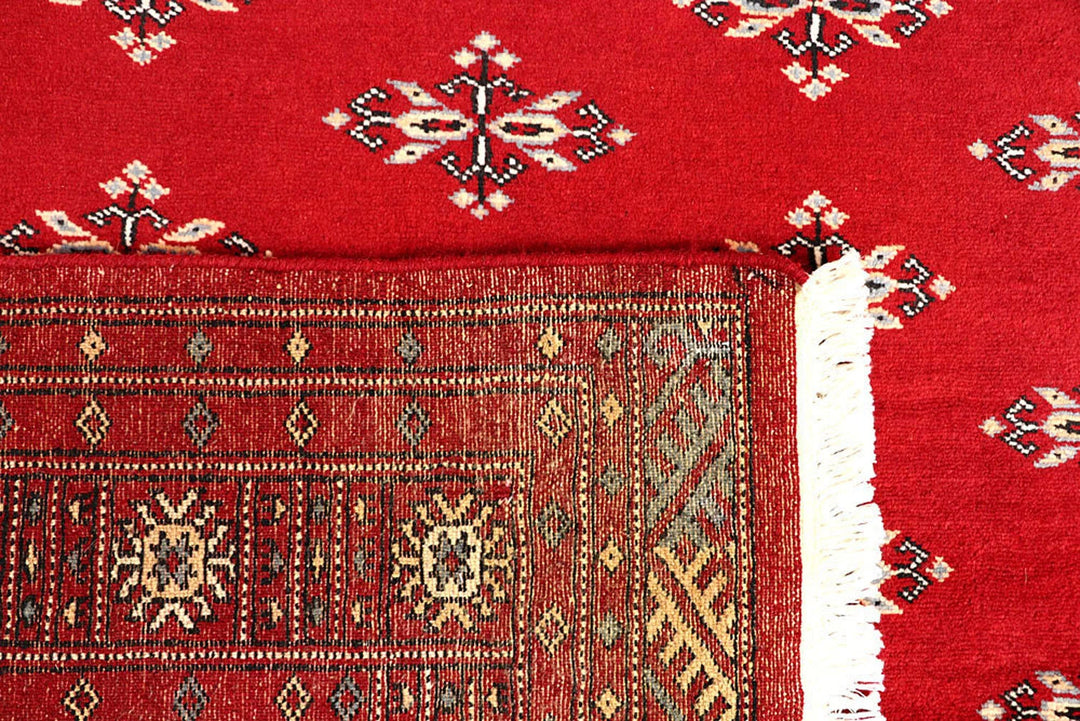 Red Pakistani Butterfly Rug 4' 2" x 6' 2" Hand-Knotted | No. QA31223