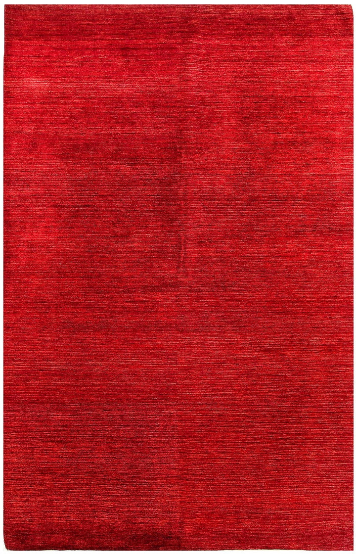 Red Pakistani Gabbeh Rug 5' 7" x 8' 9" Hand-Knotted | No. QA31254
