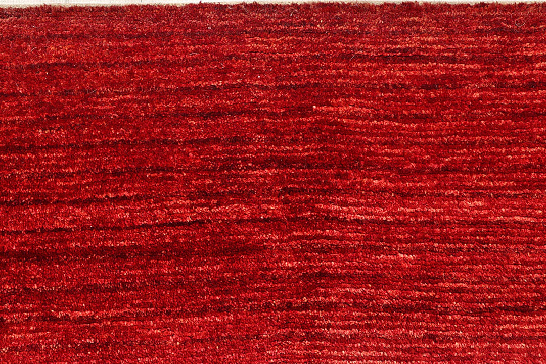 Red Pakistani Gabbeh Rug 5' 7" x 8' 9" Hand-Knotted | No. QA31254