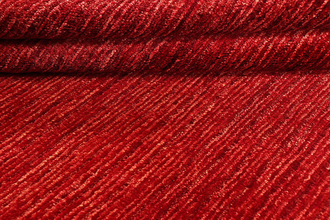 Red Pakistani Gabbeh Rug 5' 7" x 8' 9" Hand-Knotted | No. QA31254