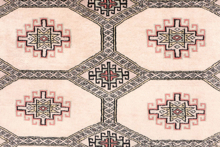 Bisque Pakistani Jaldar Rug 6' 6" x 9' 6" Hand-Knotted | No. QA31340