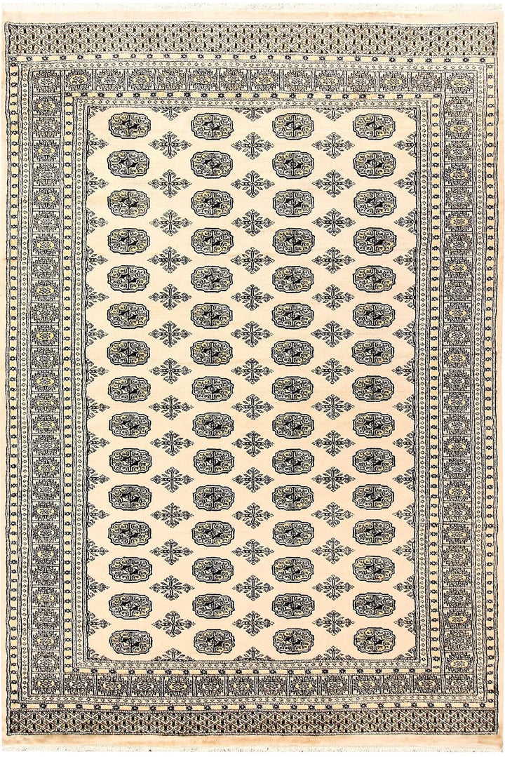 Brown Bokhara Rug 6' 1" x 8' 11" Hand-Knotted | No. QA31412