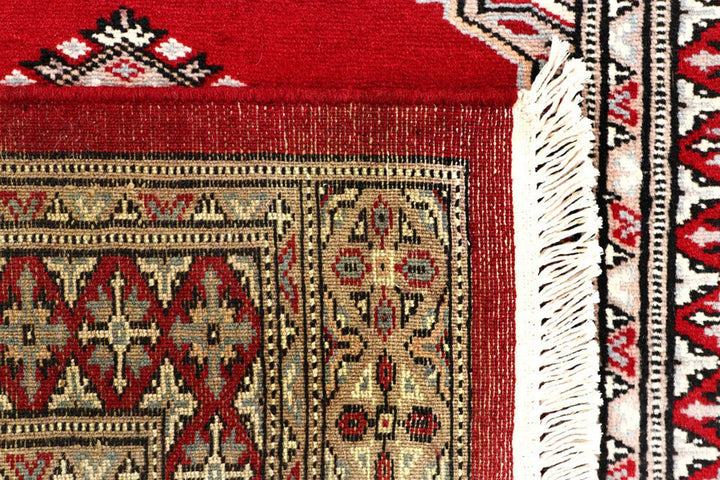 Red Pakistani Jaldar Rug 2' 8" x 10' 5" Hand-Knotted | No. QA32033