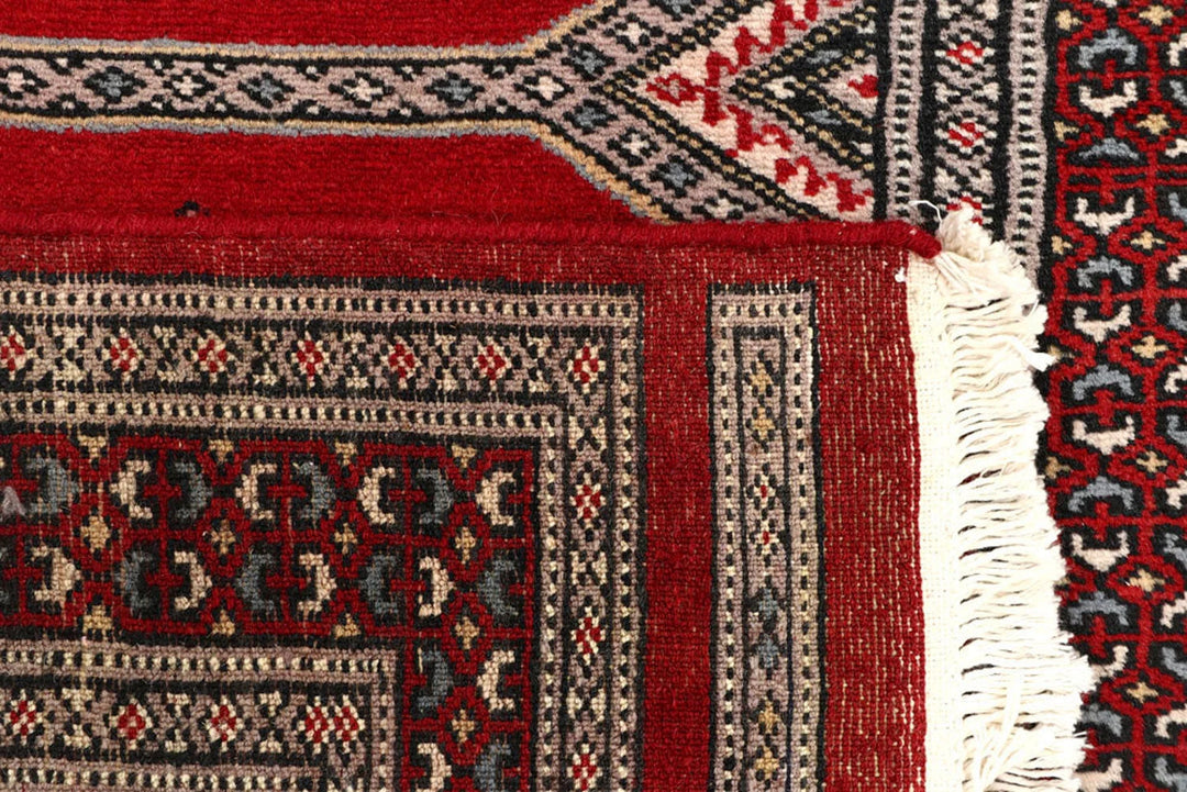 Red Pakistani Jaldar Rug 2' 4" x 9' 2" Hand-Knotted | No. QA32183