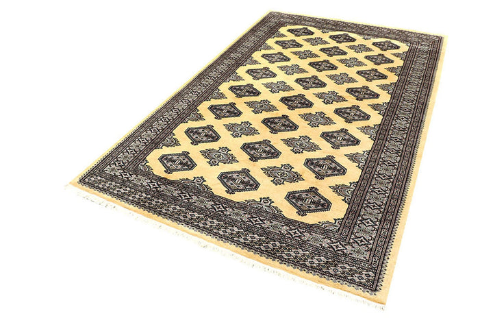 Yellow Pakistani Jaldar Rug 5' x 8' Hand-Knotted | No. QA32246