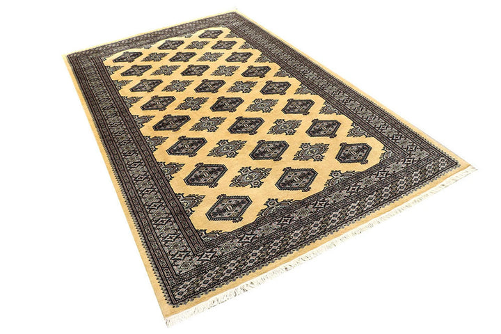 Yellow Pakistani Jaldar Rug 5' x 8' Hand-Knotted | No. QA32246