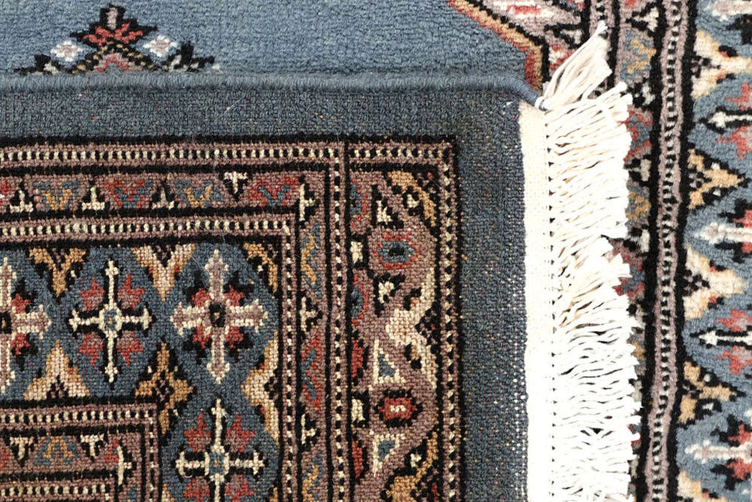 Light Slate Grey Pakistani Jaldar Rug 2' 7" x 9' 9" Hand-Knotted | No. QA32292