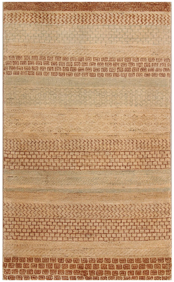 Brown Pakistani Gabbeh Rug 2' 7" x 4' 9" Hand-Knotted | No. QA32311