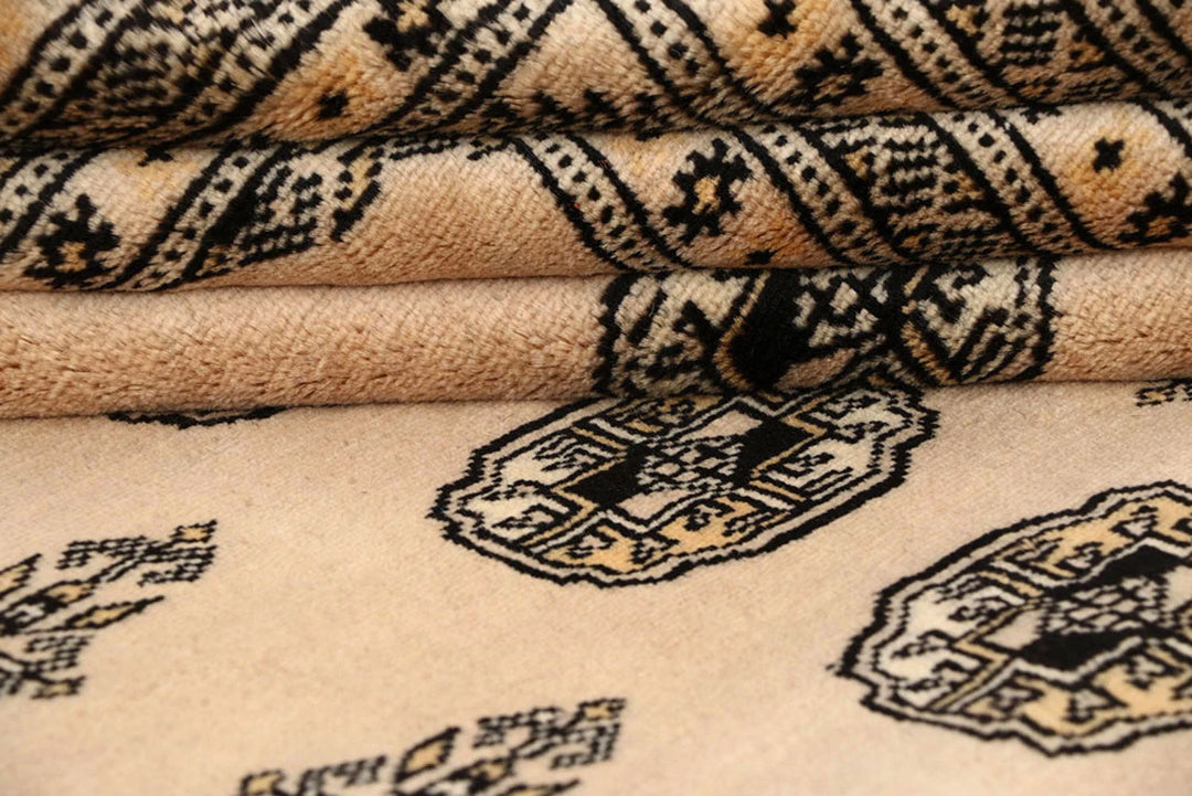 Brown Pakistani Bokhara Rug 9' x 12' 5" Hand-Knotted | No. QA32486