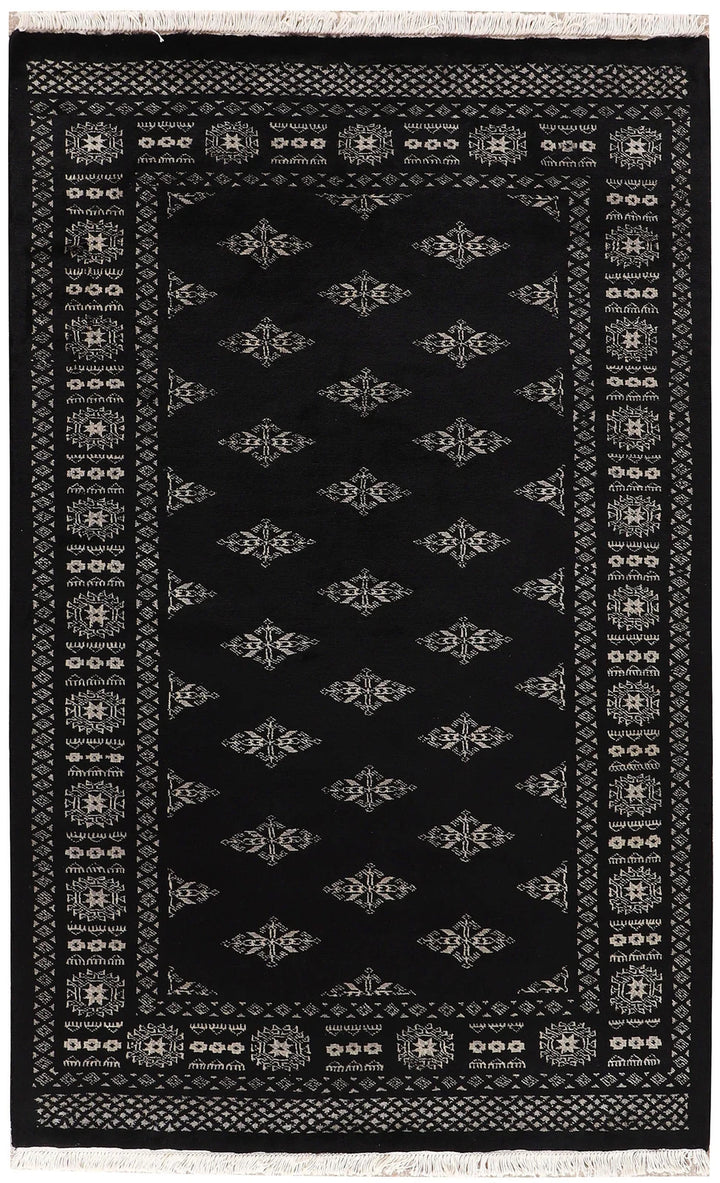 Grey Oriental Butterfly Rug 4' x 6' 4" Hand-Knotted | No. QA32488