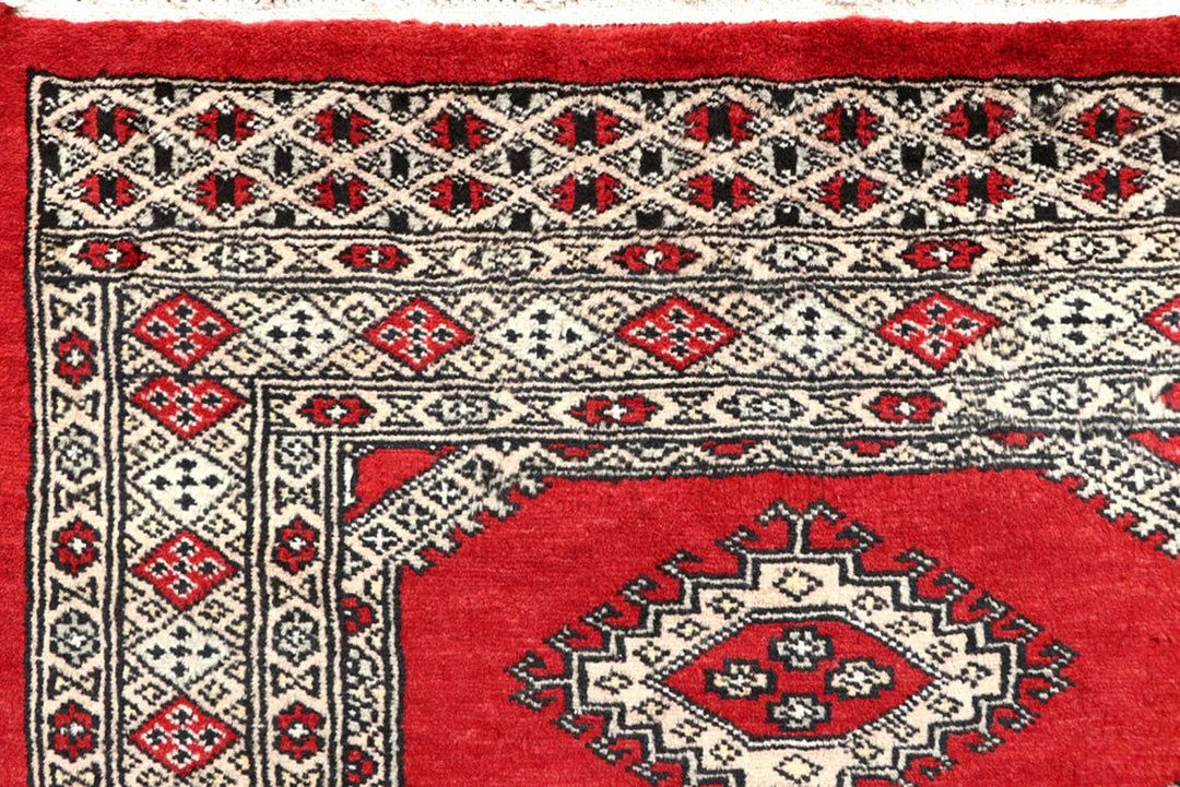 Red Pakistani Jaldar Rug 2' 7" x 13' 9" Hand-Knotted | No. QA32511